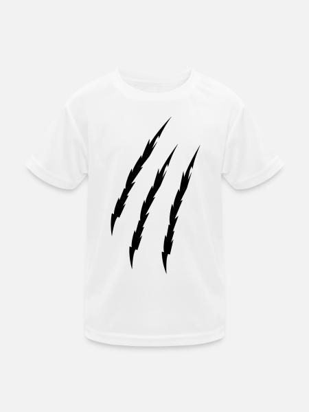 Krallen - Kinder Funktions-T-Shirt - Weiß - Vorne