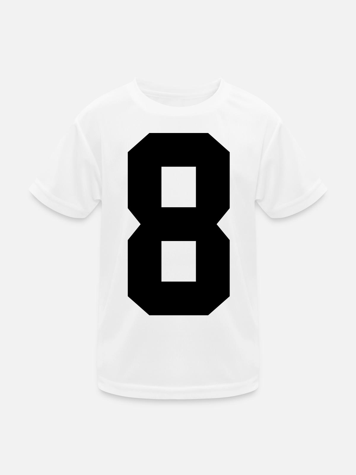 8 - Kinder Funktions-T-Shirt - Weiß - Vorne