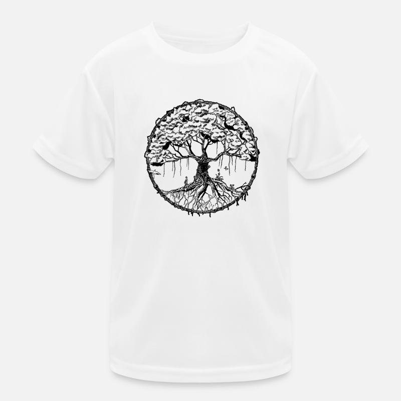Baum - Kinder Funktions-T-Shirt - Weiß