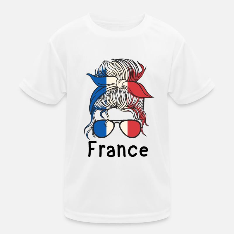 France Drapeau utilisé Look Drapeau français T-shirt sport Enfant