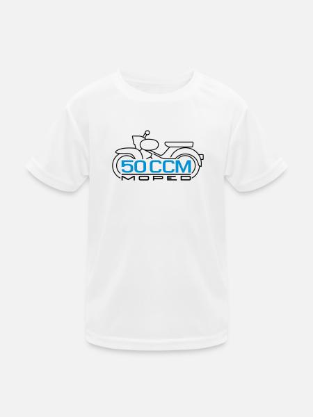 50ccm Moped Star Emblem v.2 - Kinder Funktions-T-Shirt - Weiß - Vorne
