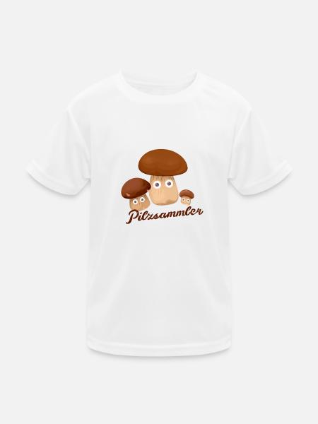 pilzsammler,steinpilze,pilze,sammler - Kinder Funktions-T-Shirt - Weiß - Vorne