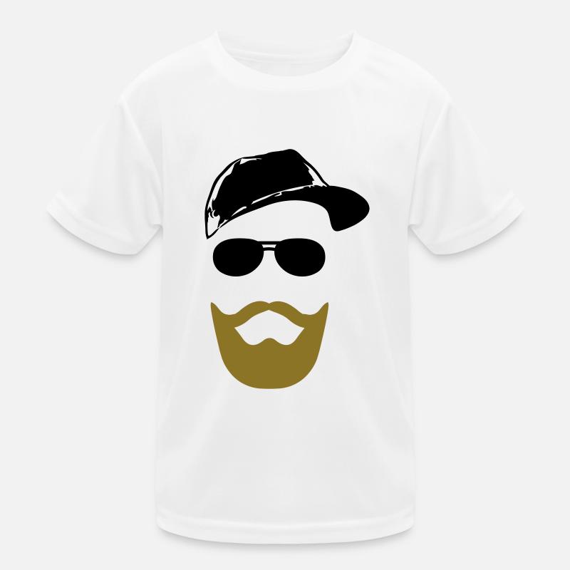 Gesicht mit Bart Kinder Funktions-T-Shirt