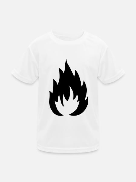 Flamme - Kinder Funktions-T-Shirt - Weiß - Vorne
