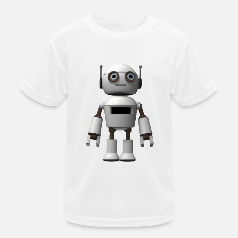 Robot blanc avec de grands yeux T-shirt sport Enfant