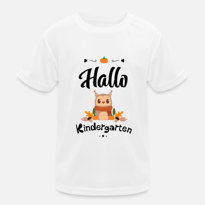 süßes Eulen Design mit Herbstmotiven Kinder Funktions-T-Shirt