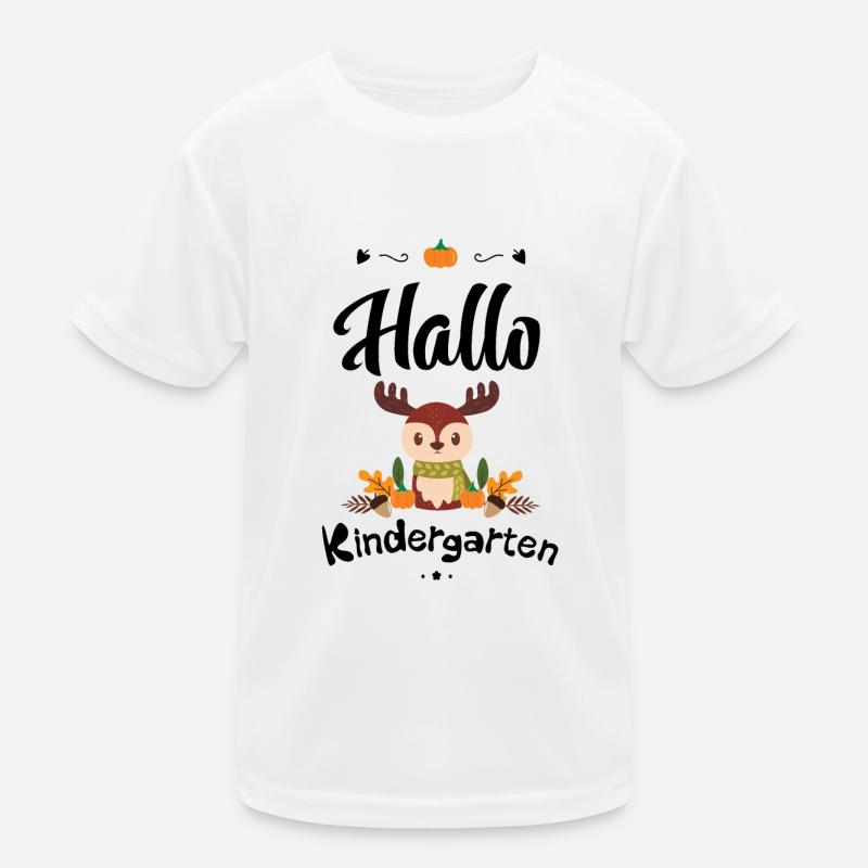 süßes Elch Design mit Herbstmotiven Kinder Funktions-T-Shirt