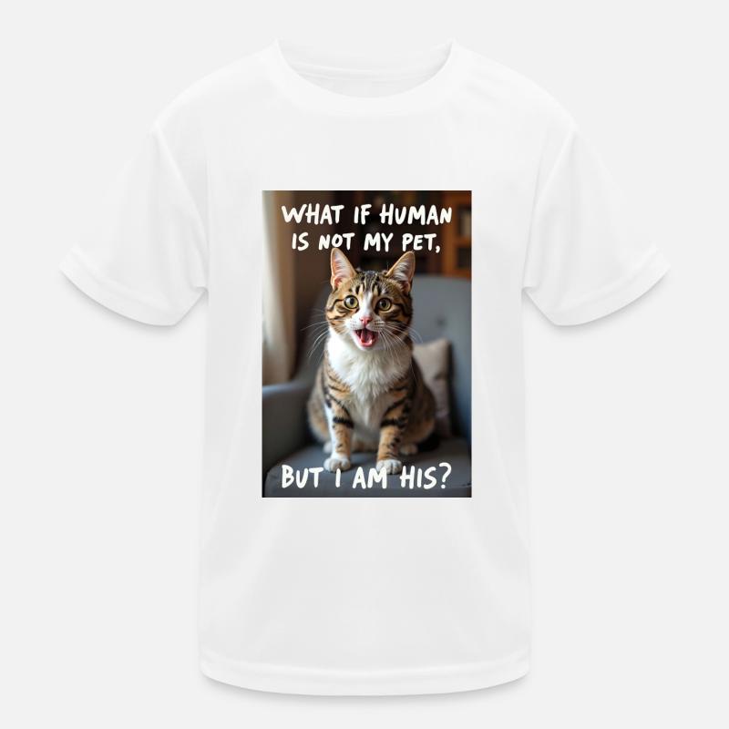 A cat with a funny caption. - Kids Functional T-Shirt - white