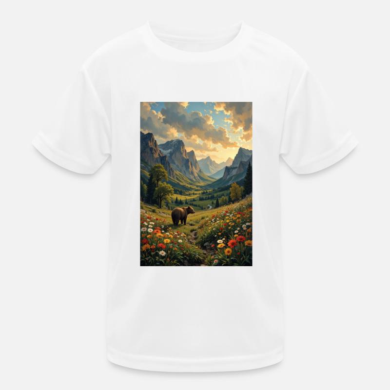Bild Landschaft mit einem Bären. Kinder Funktions-T-Shirt