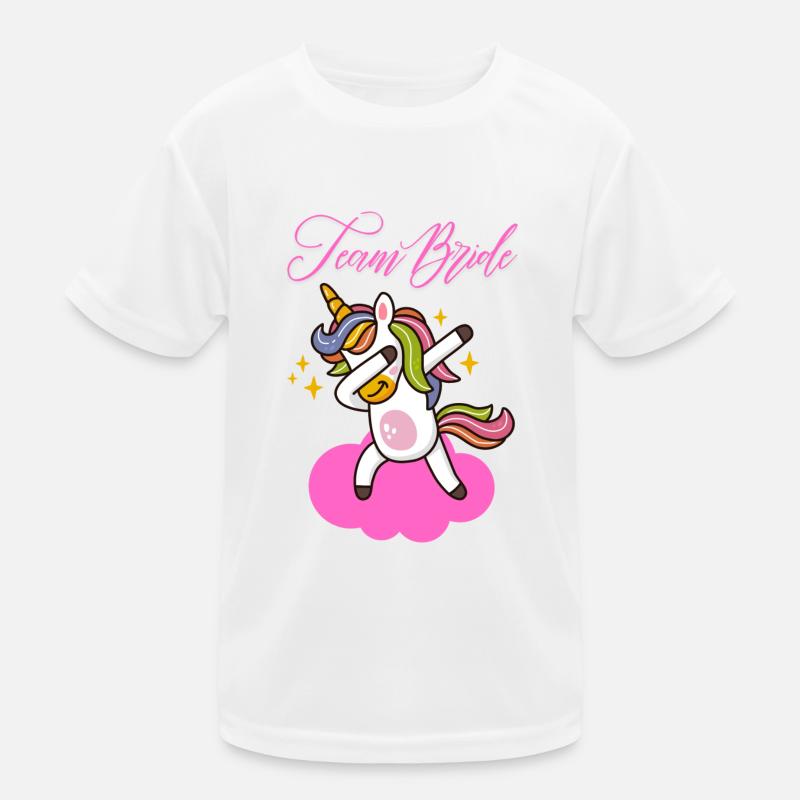 Junggesellinnenabschied Einhorn Team Bride rosa Kinder Funktions-T-Shirt