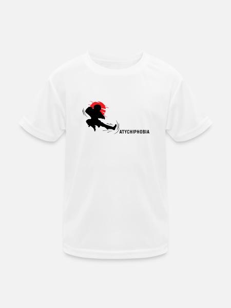 Atychiphobie - kick it - Kinder Funktions-T-Shirt - Weiß - Vorne