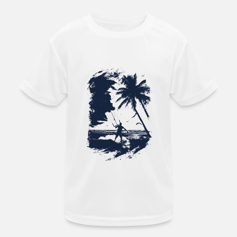 Kiteboarder in blauem Print Kinder Funktions-T-Shirt