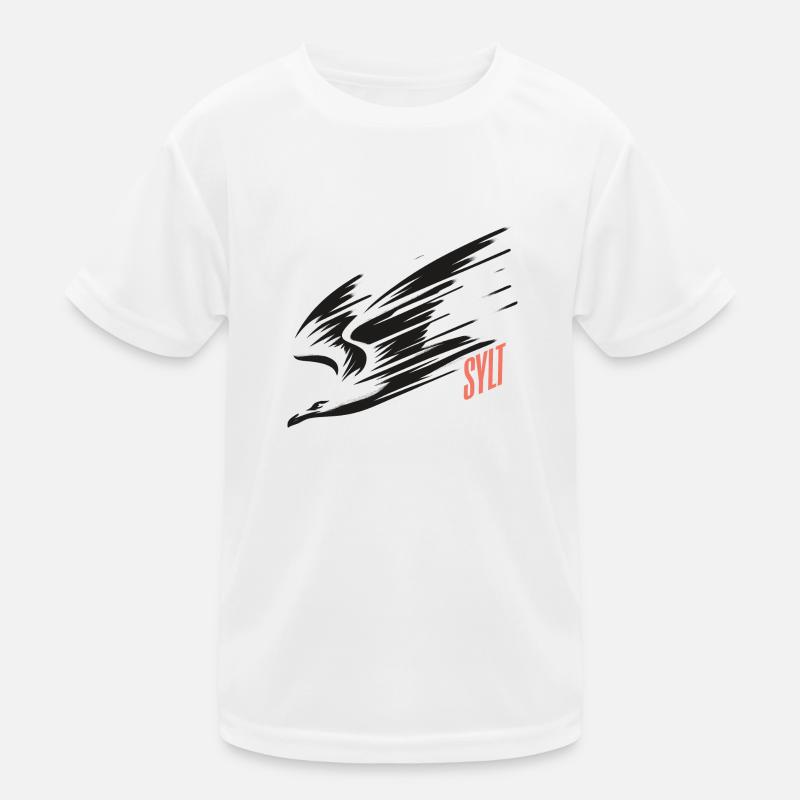 Sylt Dive Low Flyer Seagull Holiday T-Shirt Kids Functional T-Shirt