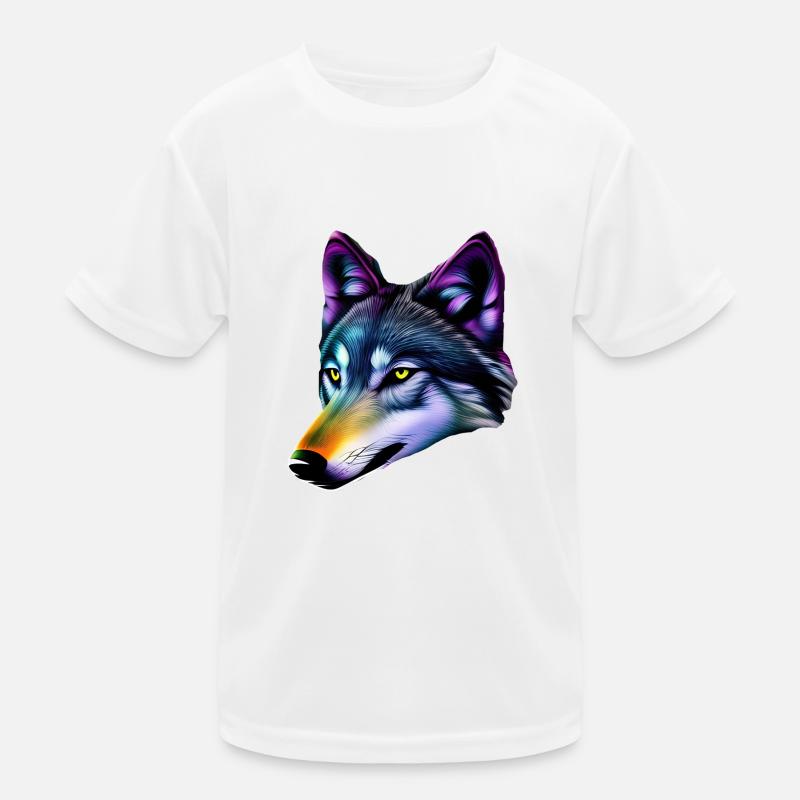 Bunter Wolf Kinder Funktions-T-Shirt
