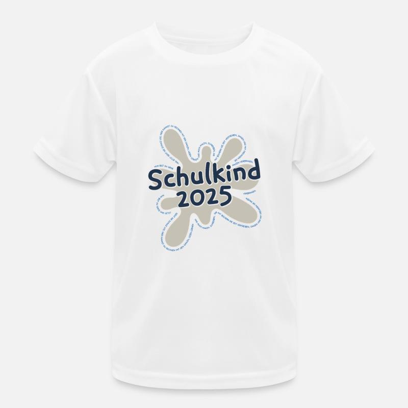 Schulkind 2025 Klecks mit Spruch zur Einschulung Kinder Funktions-T-Shirt