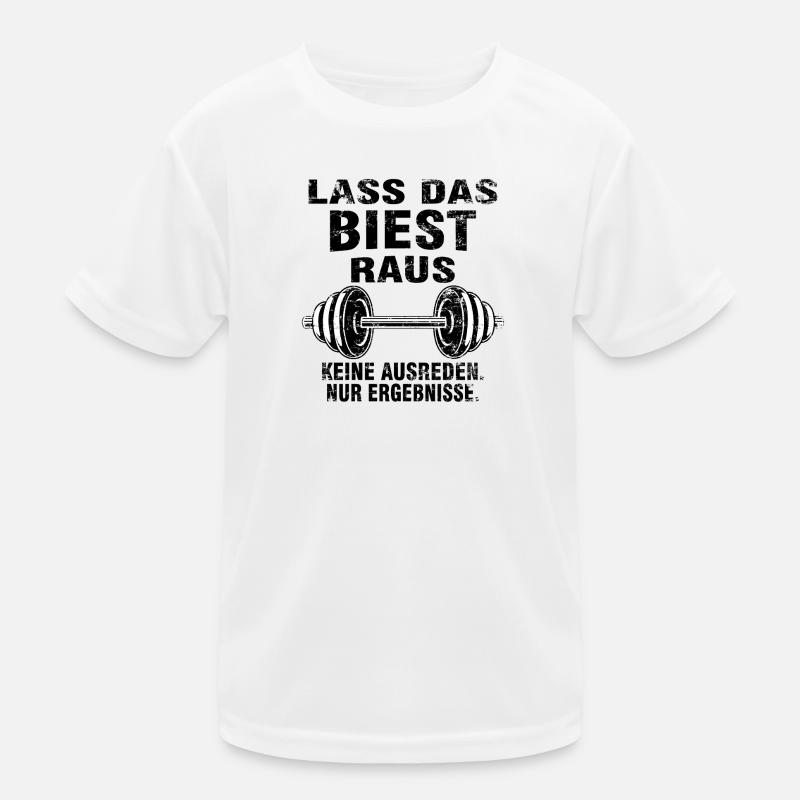Lass das Biest raus – Hardcore Training Tee Kinder Funktions-T-Shirt