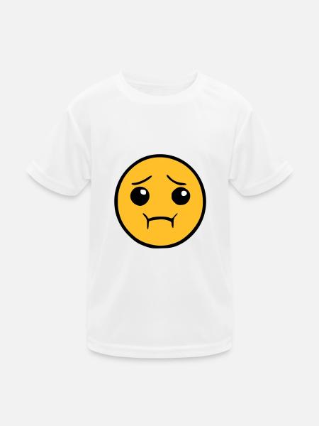 Emoji disgusted sketch color - Kids Functional T-Shirt - white - Front