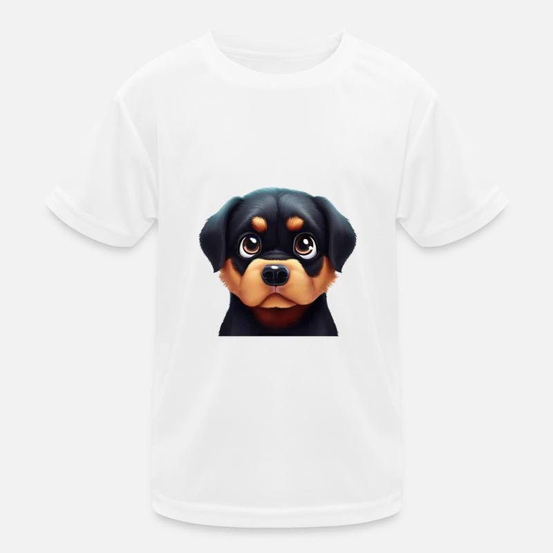 Friendly Rottweiler Face Kids Functional T-Shirt