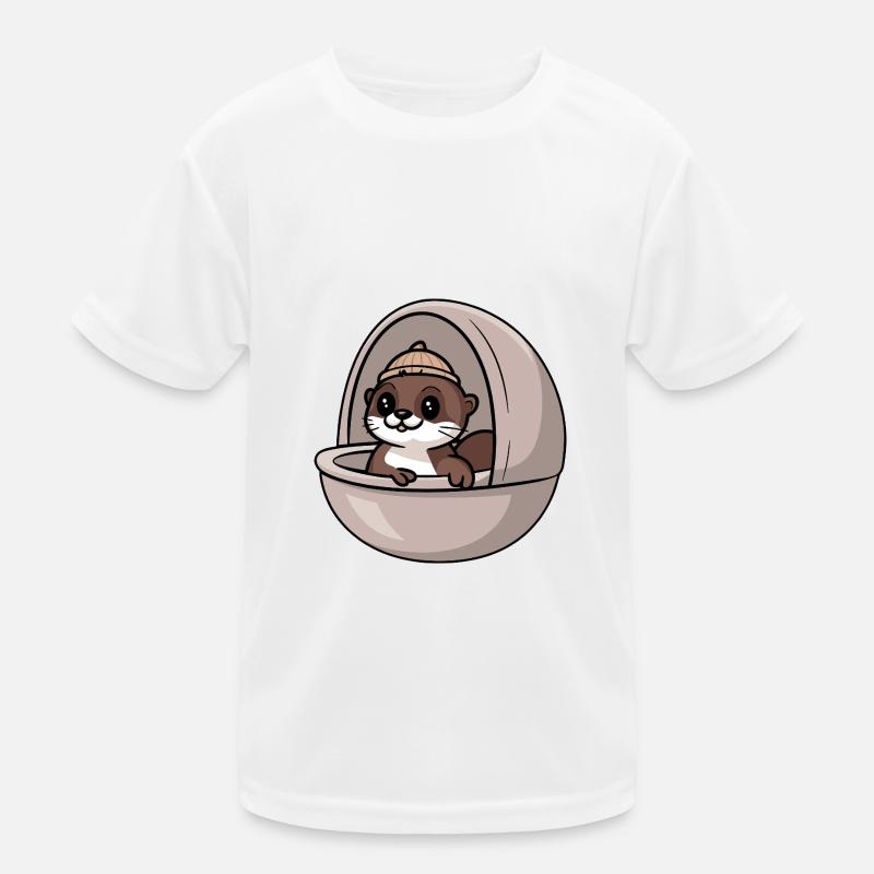Mignon bébé loutre dans un lit bébé T-shirt sport Enfant