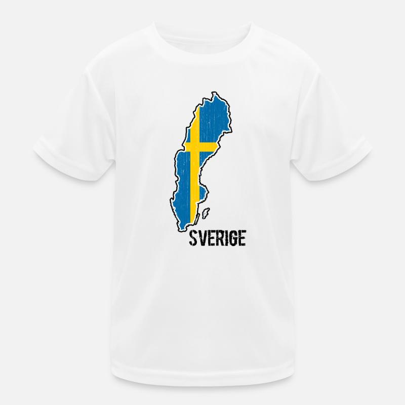Souvenir du contour du drapeau de la Suède T-shirt sport Enfant