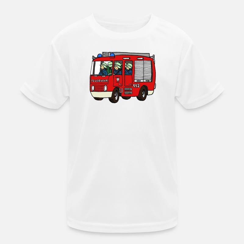 Feuerwehrauto Kinder Funktions-T-Shirt