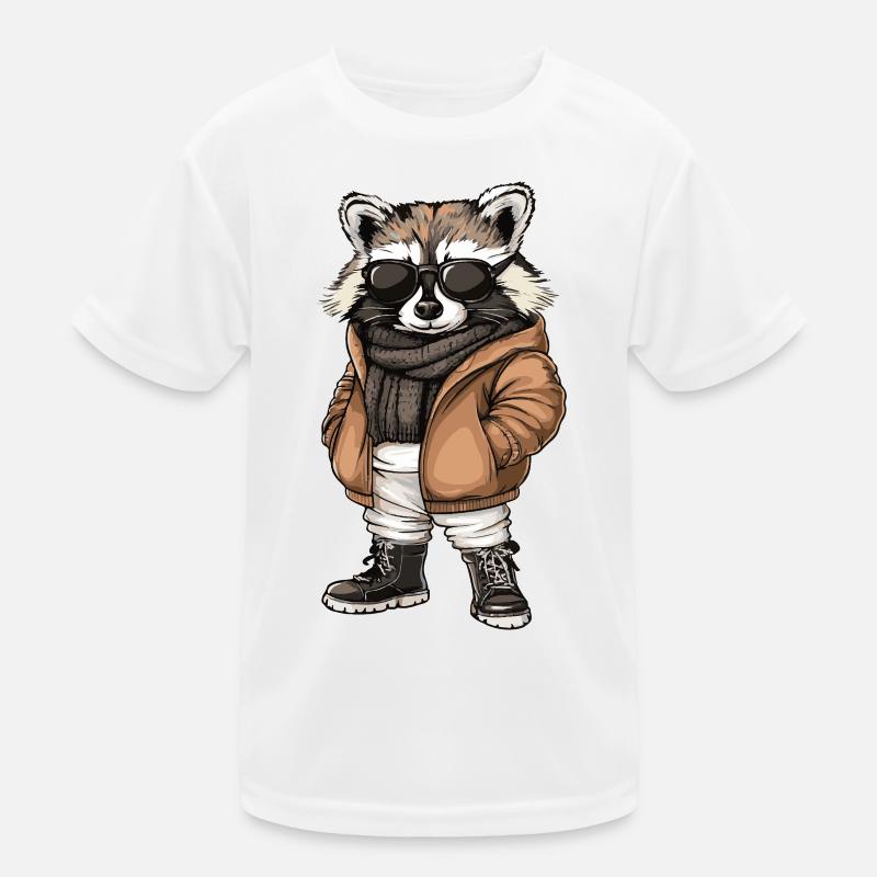 Waschbär Cool Winter Kinder Funktions-T-Shirt