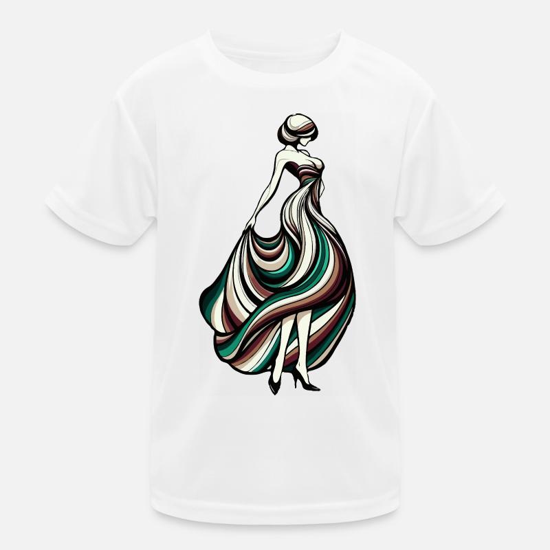 Dames silhouette en robe tourbillonnante T-shirt sport Enfant
