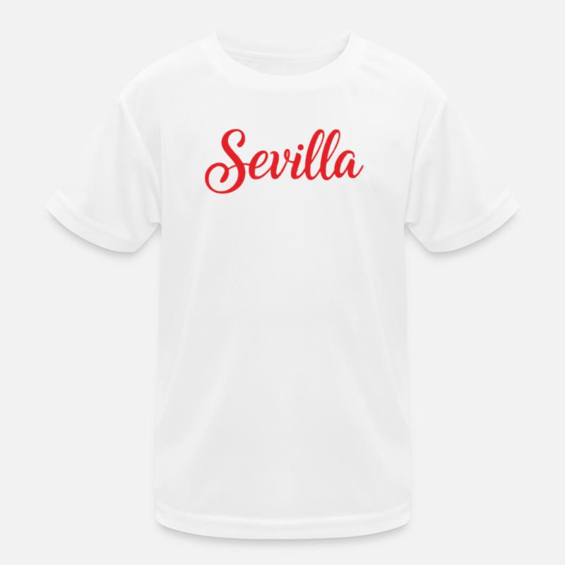 Sevilla Script Rot Pinsel Kinder Funktions-T-Shirt