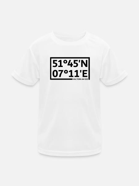 Haltern am See Koordinaten - Kinder Funktions-T-Shirt - Weiß
