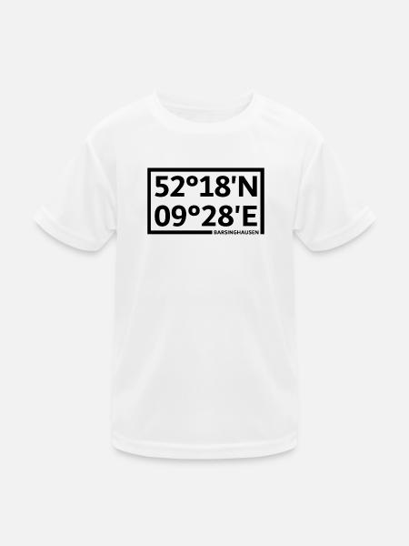 Barsinghausen Koordinaten - Kinder Funktions-T-Shirt - Weiß