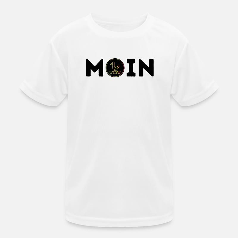 Moin mit Möwe - Kinder Funktions-T-Shirt - Weiß