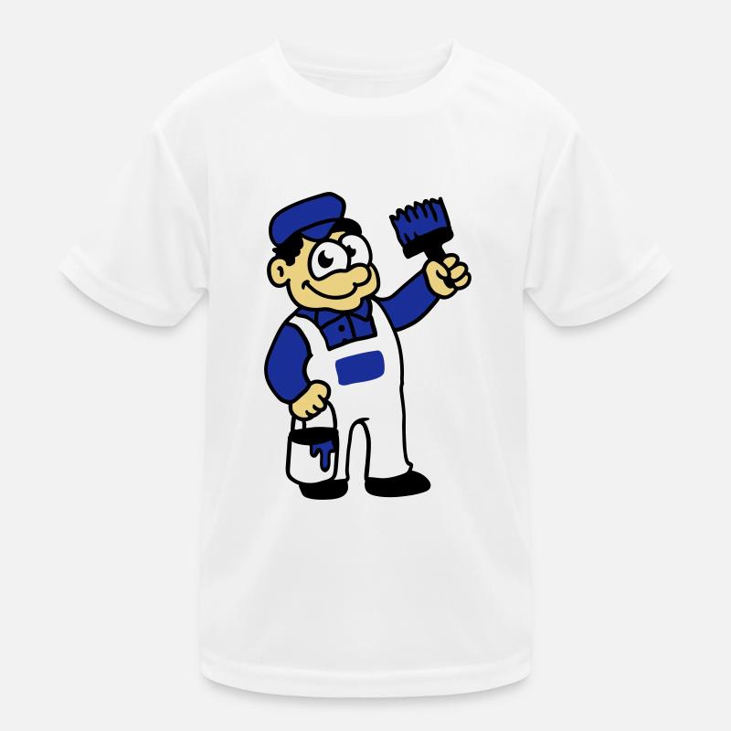 Maler mit Pinsel und Farbe Kinder Funktions-T-Shirt