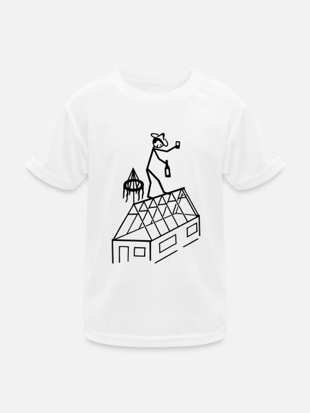 Zimmermann feiert Richtfest - Kinder Funktions-T-Shirt - Weiß