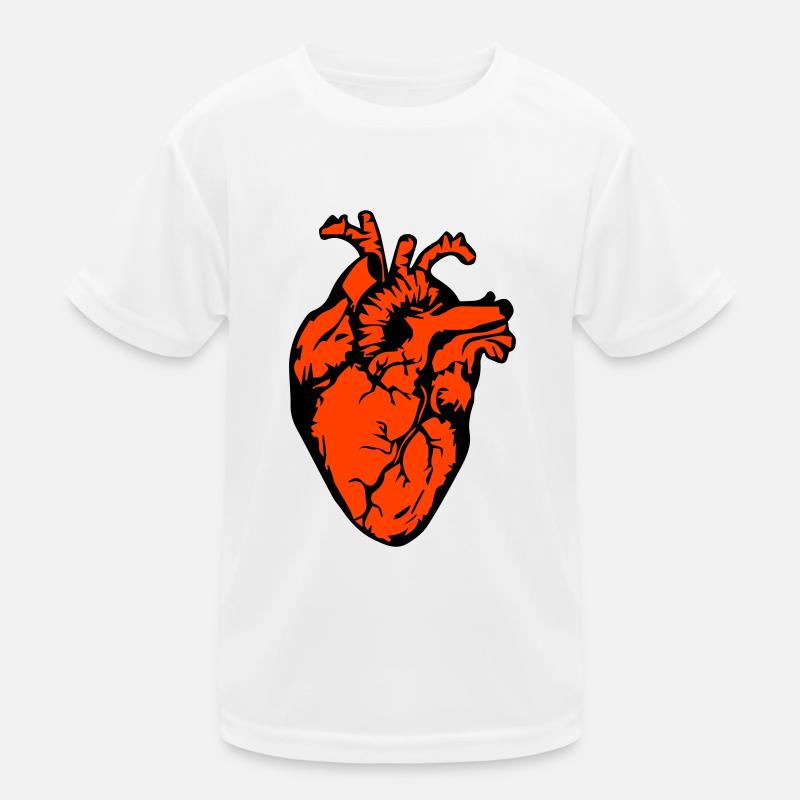 Herz - Kinder Funktions-T-Shirt - Weiß