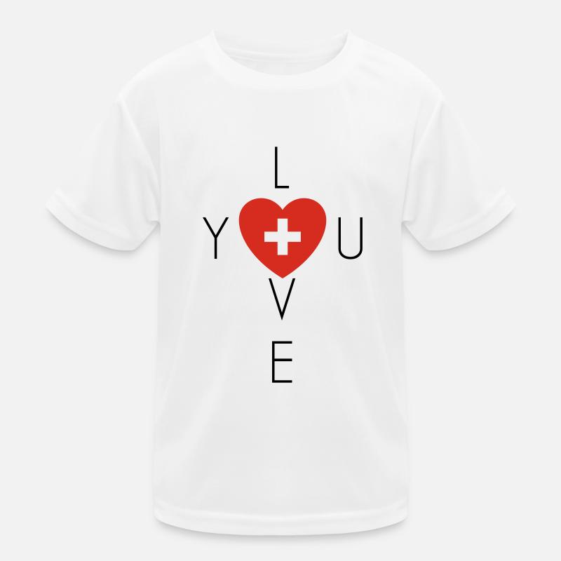 I Love Schweiz Kinder Funktions-T-Shirt