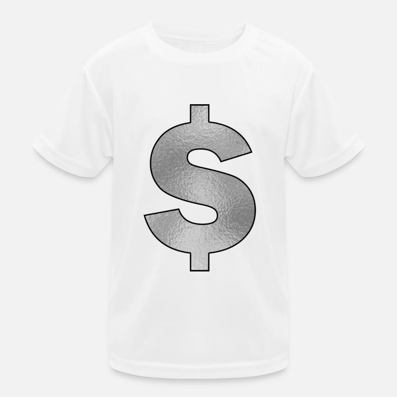 Signe de dollar en argent T-shirt sport Enfant