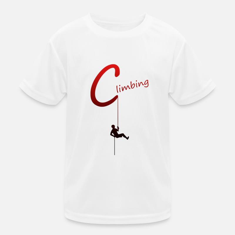 Klettern Kletterer Climbing Abseilen Kinder Funktions-T-Shirt
