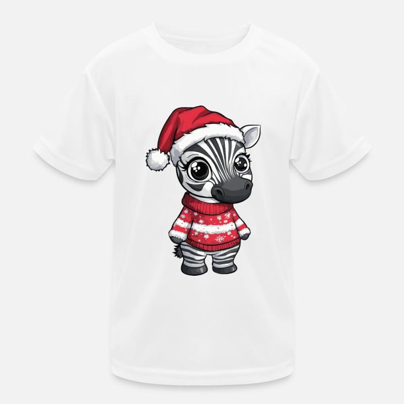 Bande dessinée de Noël zèbre T-shirt sport Enfant