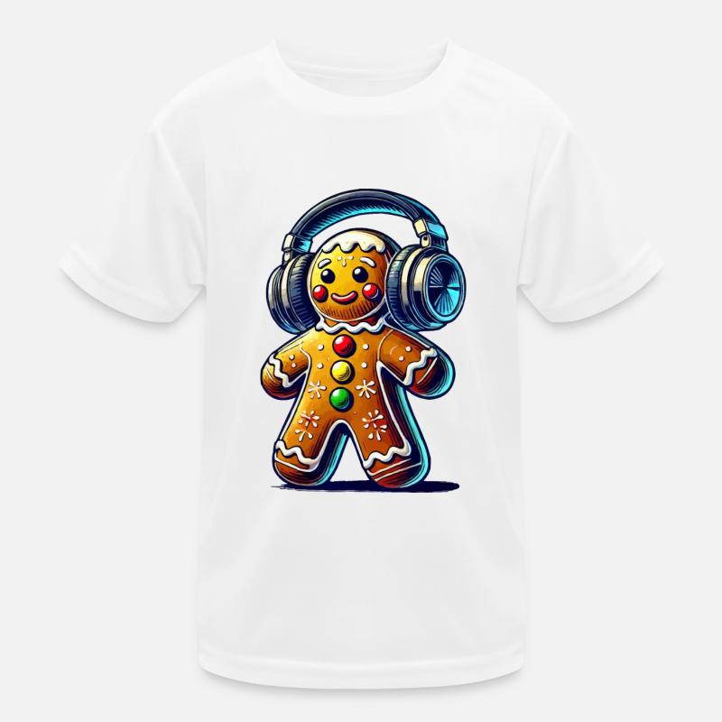 Gingerbread Music Lebkuchenmann Kinder Funktions-T-Shirt