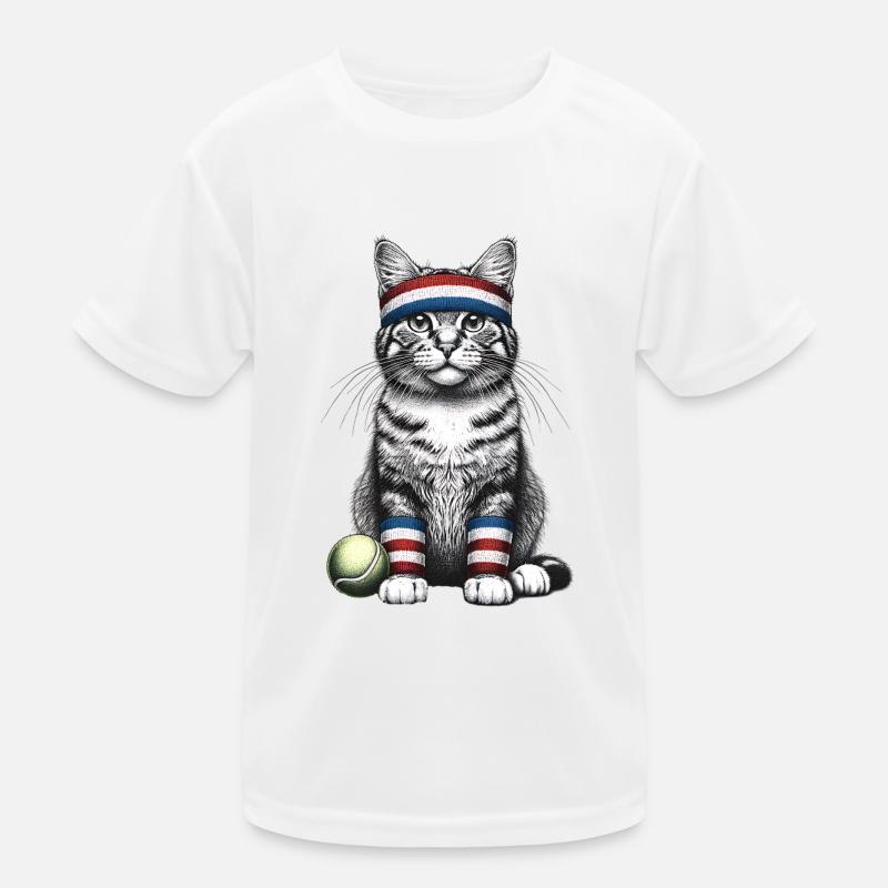Bandeau Chat Tennis Multicolore T-shirt sport Enfant
