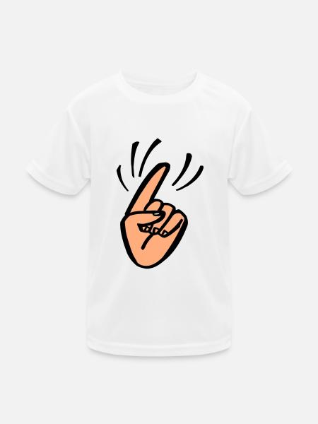 Finger Waggle - Kids Functional T-Shirt - white - Front