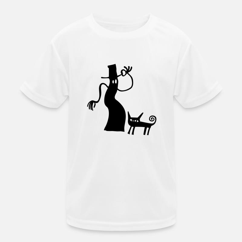 Hexe Katze Halloween Geschenk gruselig Silhouette Kids Functional T-Shirt
