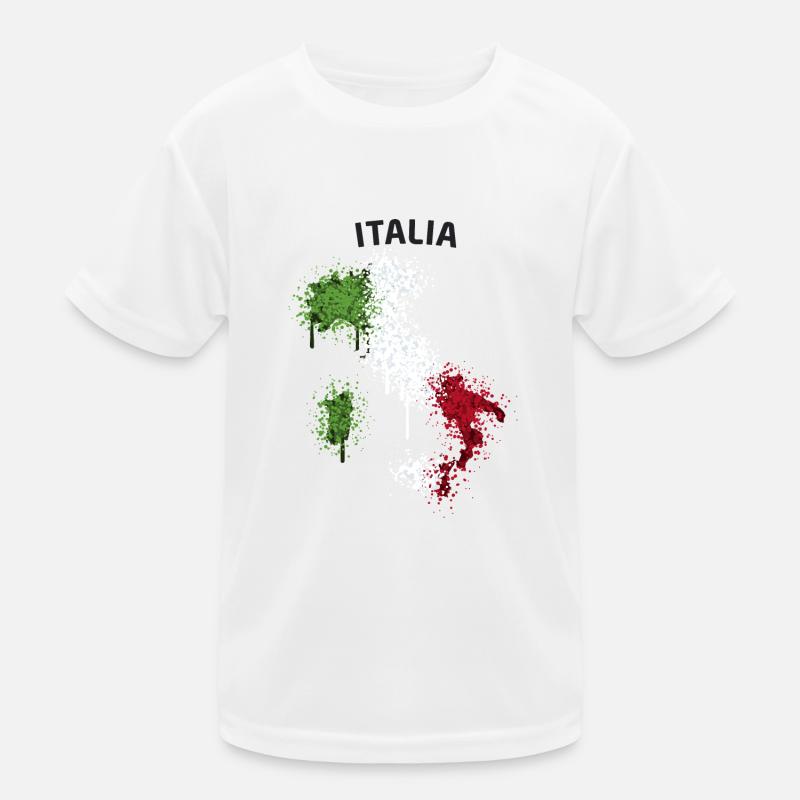 Italia Flag Graffiti Text Map - Kids Functional T-Shirt - white