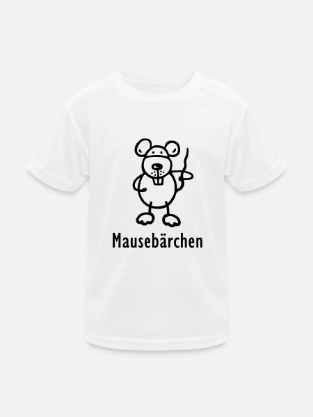 Maus - Mausebärchen - Kinder Funktions-T-Shirt - Weiß
