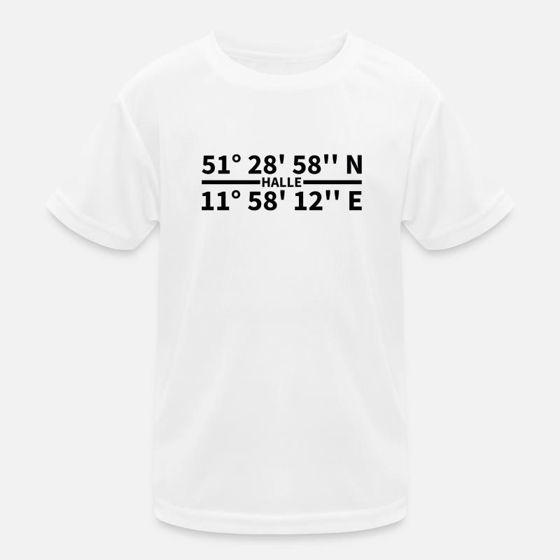 Halle (Saale) coordinates Kids Functional T-Shirt
