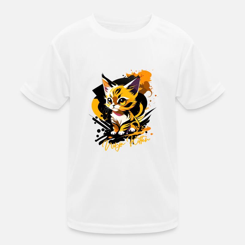 Kätzchen, ninja kitten Kinder Funktions-T-Shirt