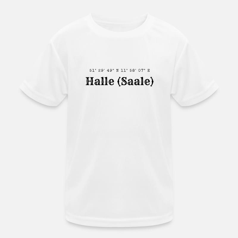 Halle (Saale) coordinates Kids Functional T-Shirt