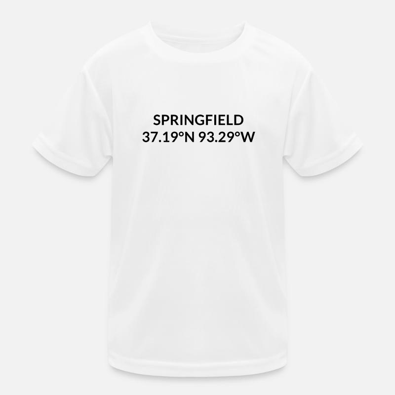 Springfield, Missouri, USA Coordinates Kids Functional T-Shirt
