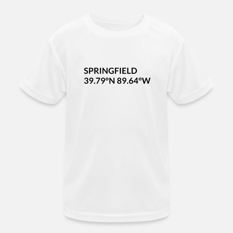 Springfield, Illinois, United States Coordinates Kids Functional T-Shirt