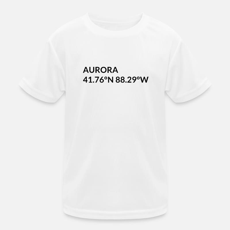 Aurora Illinois USA Coordinates Kids Functional T-Shirt